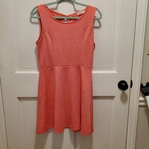 Peach embossed pattern dress